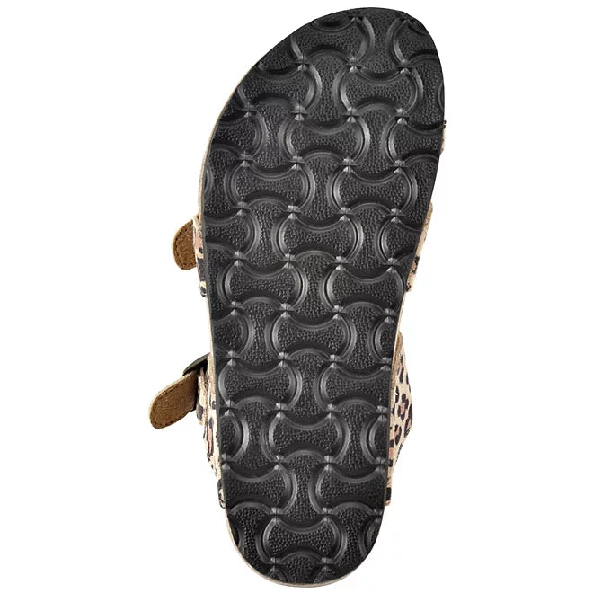Mountain Sole Ladies Leather Sandal - Leopard