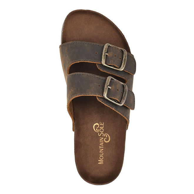 Mountain Sole Ladies Double Buckle Sandal, Brown
