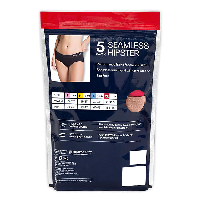 Reebok Ladies Seamless Hipster (5-Pack)