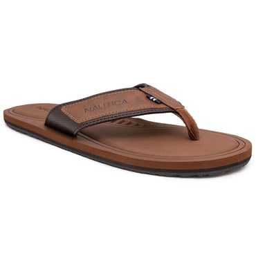 Nautica men's Logo Flip-Flop, Tan