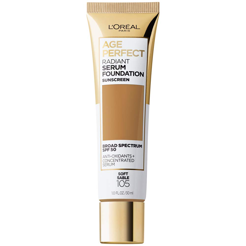 L'OREAL Age Perfect Radiant Serum Foundation with SPF 50, Soft Sable 105