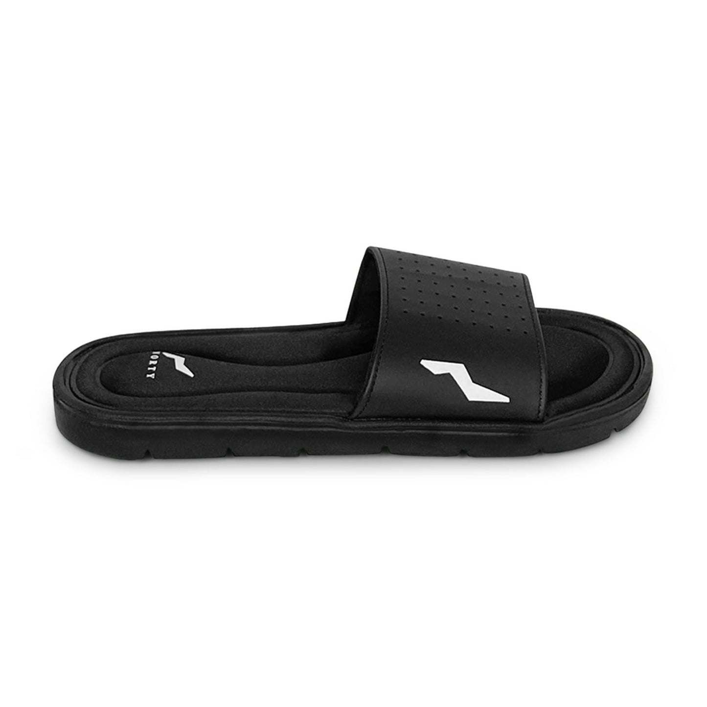 NORTY Mens Memory Foam Slides Adult Male Slide Sandals Black (12132)