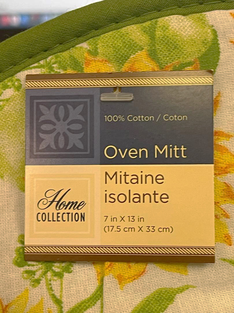 Home Collection Green Sunflowers Oven Mitt