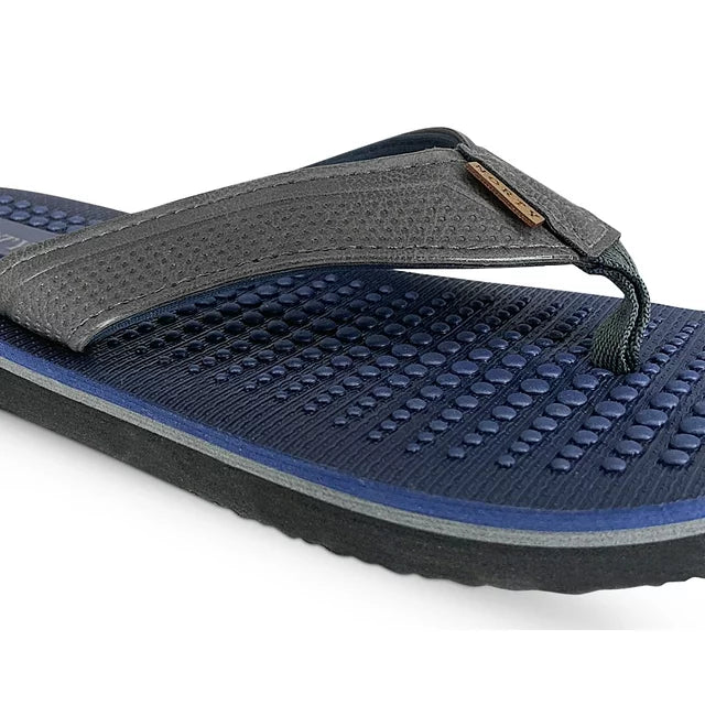NORTY Mens Flip Flops Adult Male Beach Thong Sandals (11121) Navy Grey