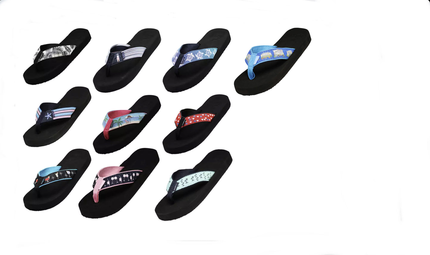 NORTY Womens Flip Flops Adult Female Thong Sandals, Pink Gingham (12259)