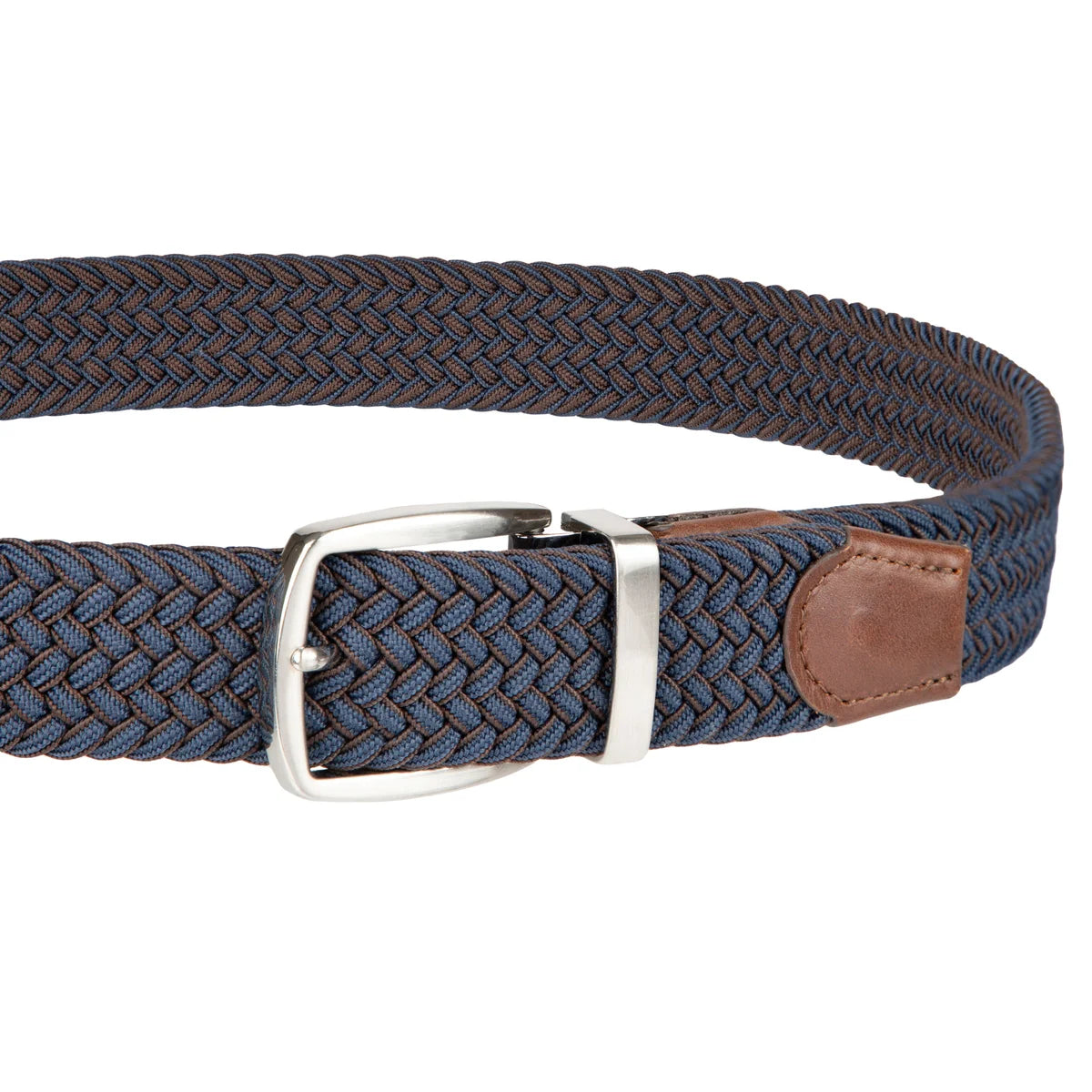 Tommy Bahama Men's Stretch Braided Reversible Belt, Navy