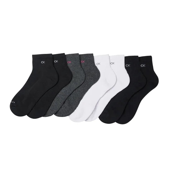 Calvin Klein Women's High Quarter Sock (8-pair)