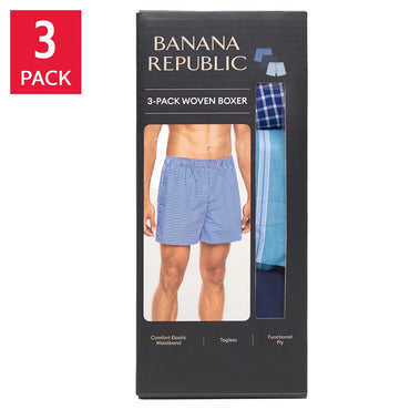 Banana Republic Men's Woven Boxer - Assorted Colors (3-Pack)