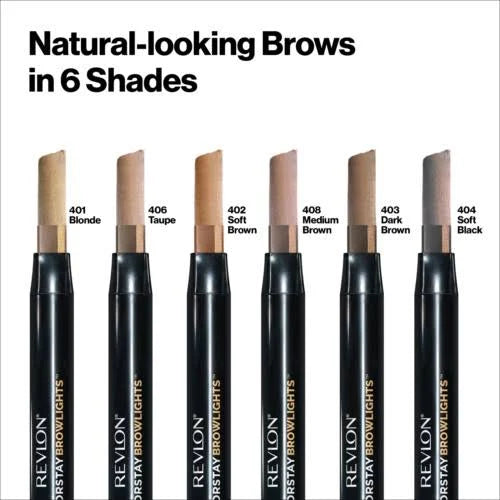 Revlon Colorstay Browlights Pencil, Eyebrow Pencil & Brow Highlighter, 408 Medium Brown