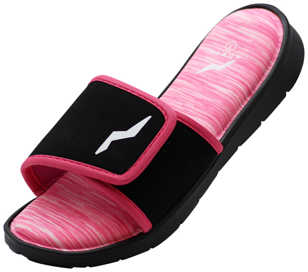 NORTY - Women's Memory Foam Footbed Sandals, Pink/Black (12114)