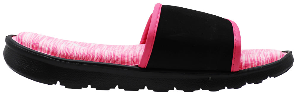 NORTY - Women's Memory Foam Footbed Sandals, Pink/Black (12114)