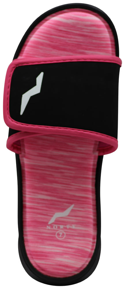 NORTY - Women's Memory Foam Footbed Sandals, Pink/Black (12114)
