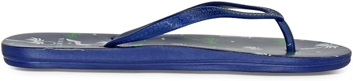 NORTY Women's Easy to Wear Casual EVA Flip Flop Sandal, Navy Palm (22019A)