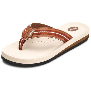 Floopi Women's Zoey Thong Flip Flop (Tan Brown 520)