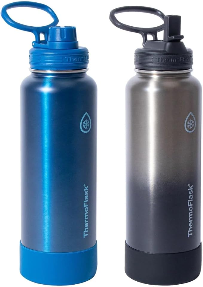ThermoFlask Stainless Steel Water Bottle, 40oz (2-pack)
