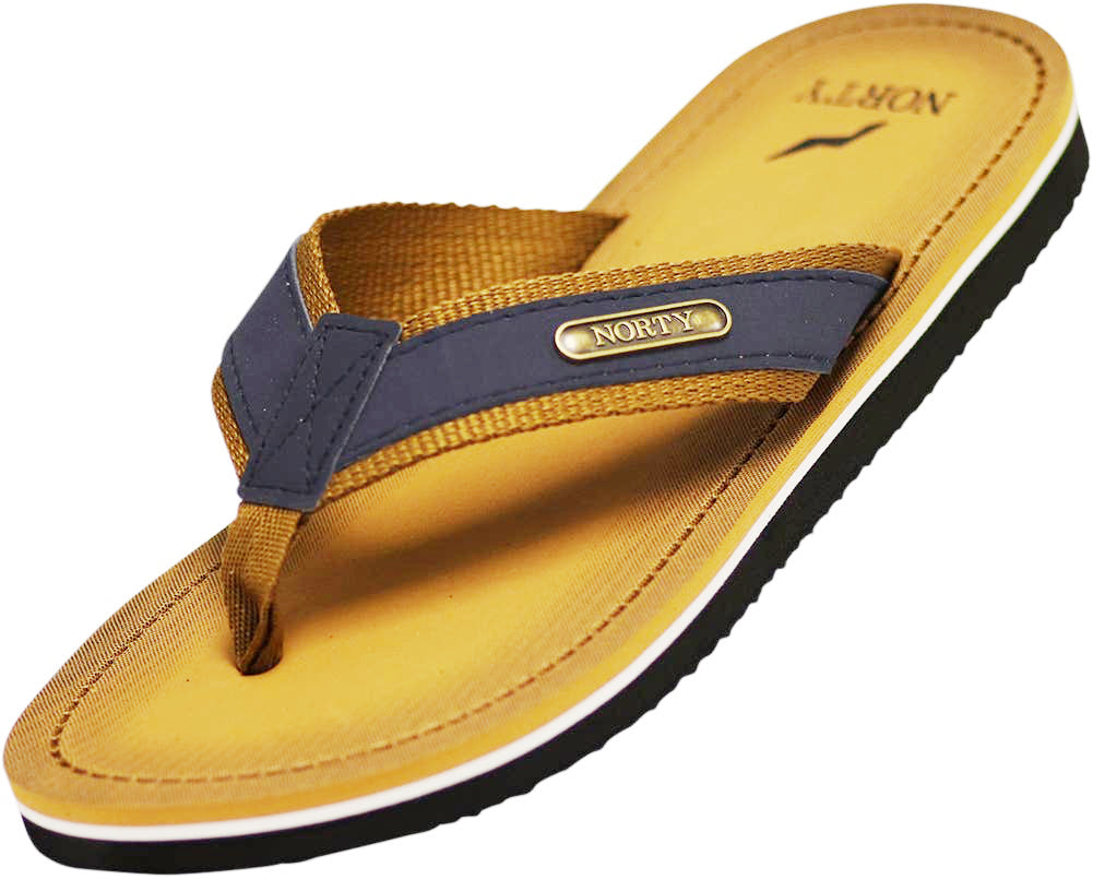 NORTY Men's Flip Flop Sandal - Navy Camel (11117)