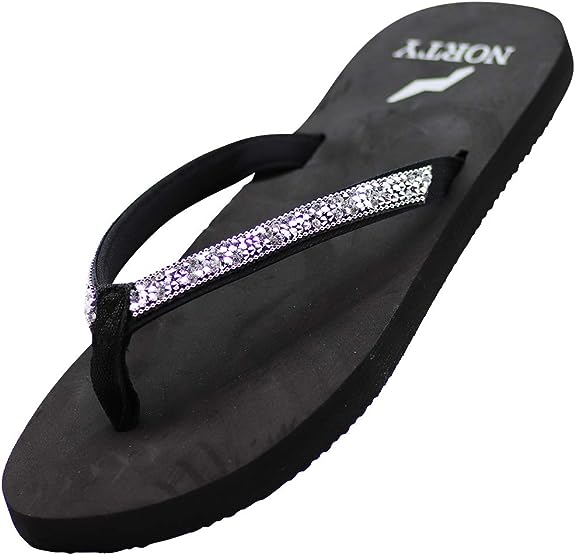 NORTY Women's Flip Flops Adult Female Sandals Black Gem (12051)