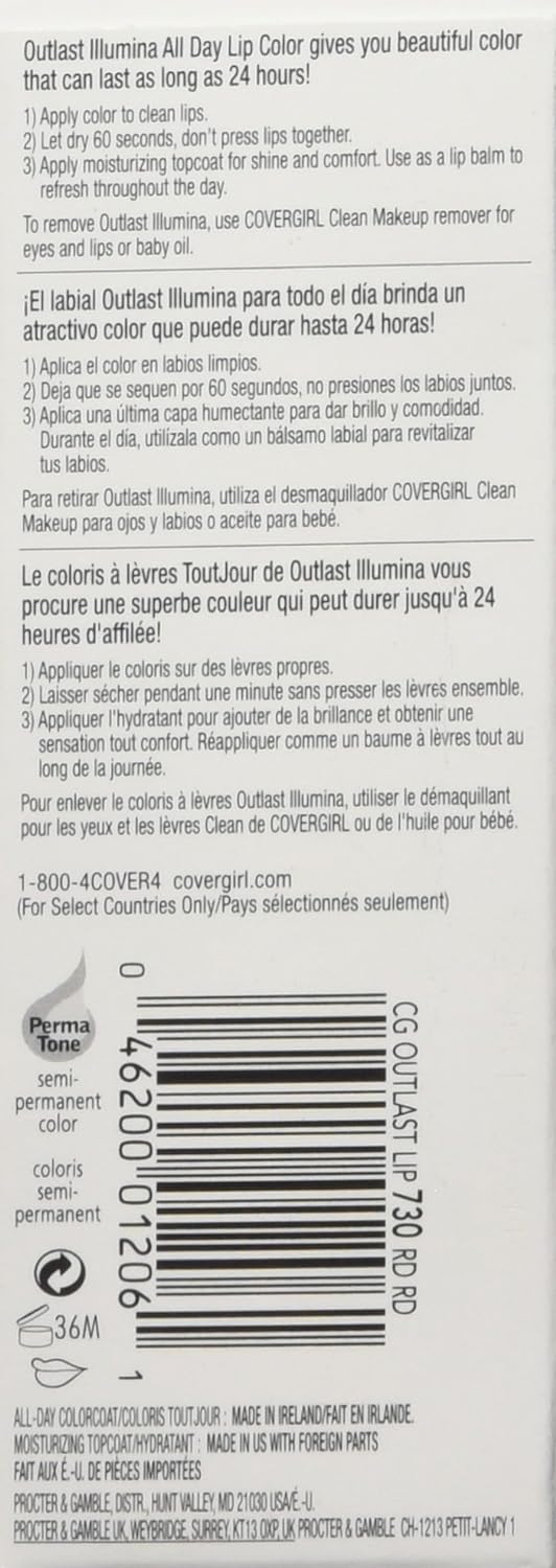 CoverGirl Outlast All-Day Lipcolor with Topcoat - (730) Radiant Red