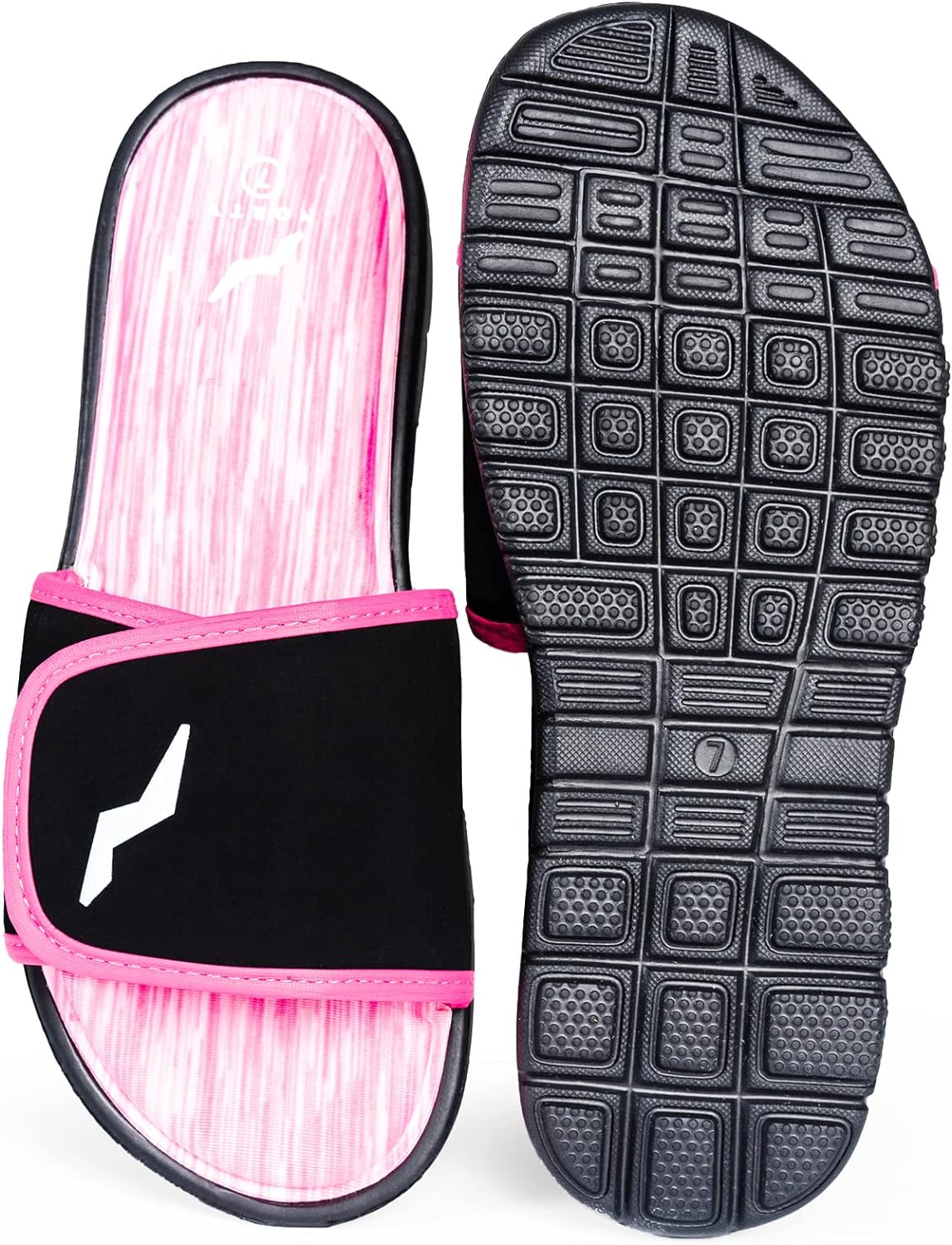 NORTY - Women's Memory Foam Footbed Sandals, Pink/Black (12114)
