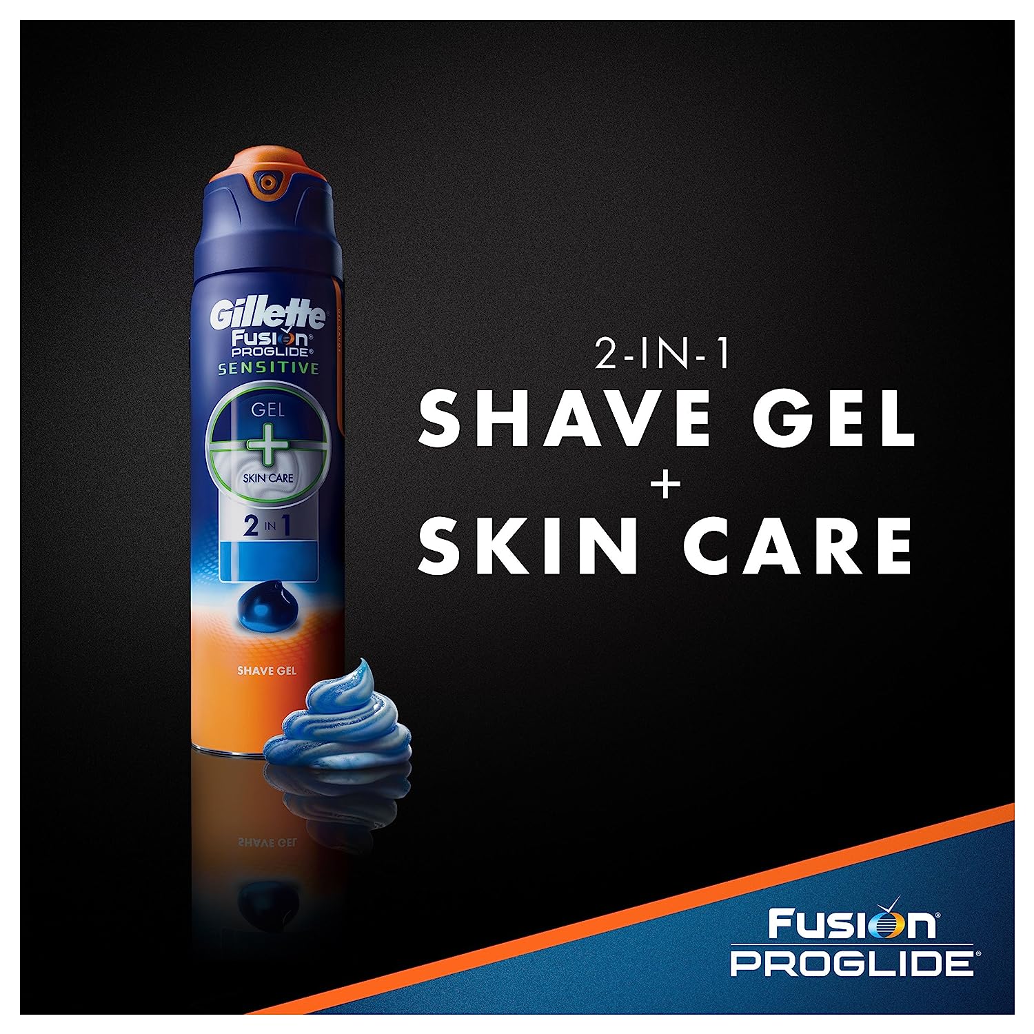 Gillette Fusion ProGlide Sensitive 2 in 1 Shave Gel, Ocean Breeze