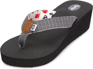 Floopi Womens Anna Wedge Yoga Mat Thong Flip Flop (519)
