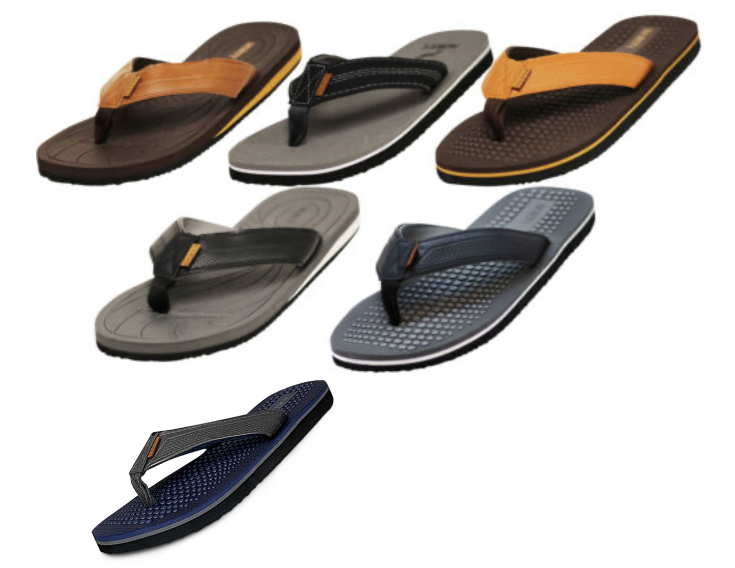NORTY Men's Sandals for Outdoor & Indoor Flip Flop, (Navy/Grey)
