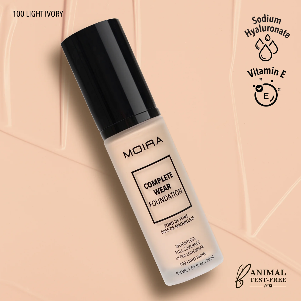 Moira Cosmetics Complete Wear Foundation - (100) Light Ivory