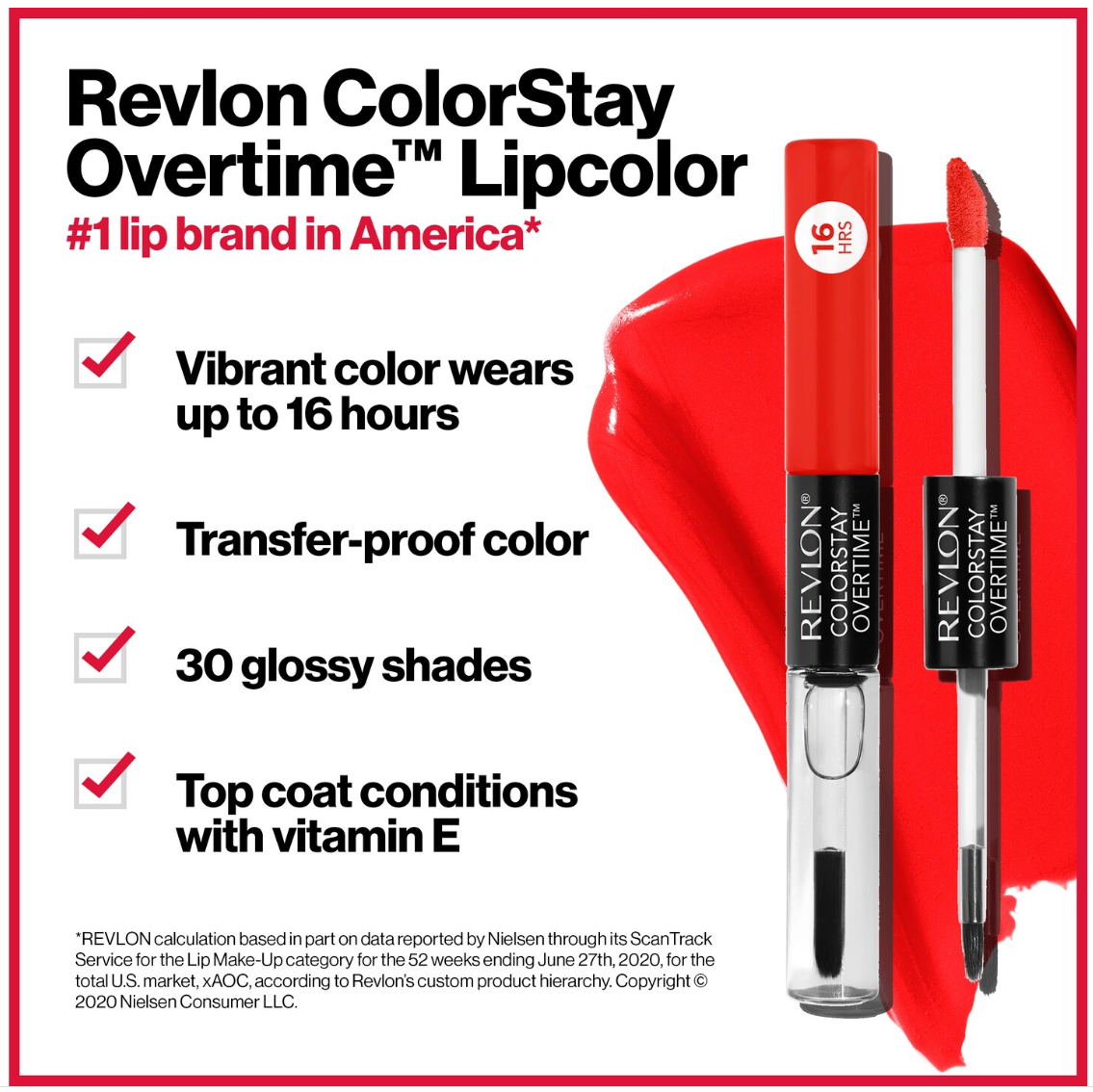 Revlon ColorStay Overtime Lipcolor/Moisturizing Topcoat, (020) Constantly Coral