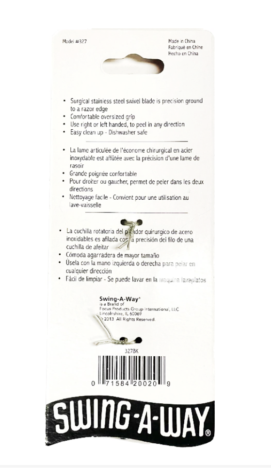 Swing-A-Way - Surgical Grade Stainless Steel Peeler, Black (327)