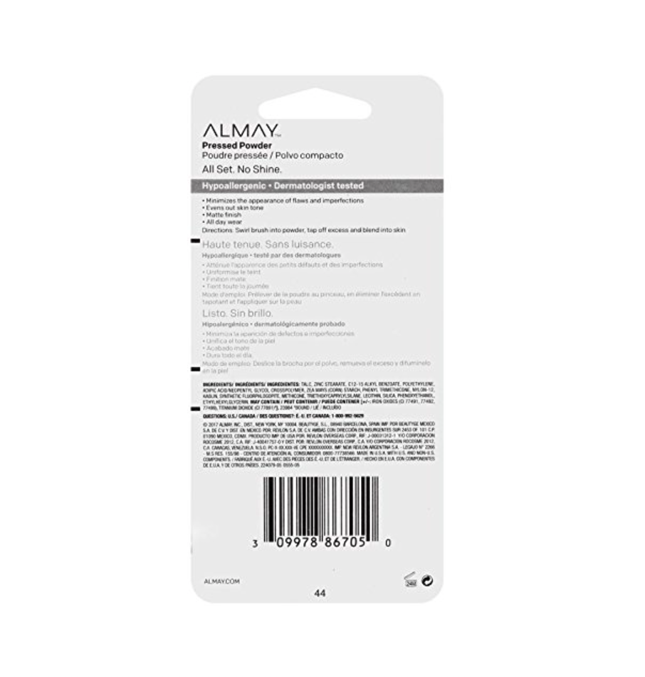 ALMAY Pressed Powder, (500) Deep Like Me