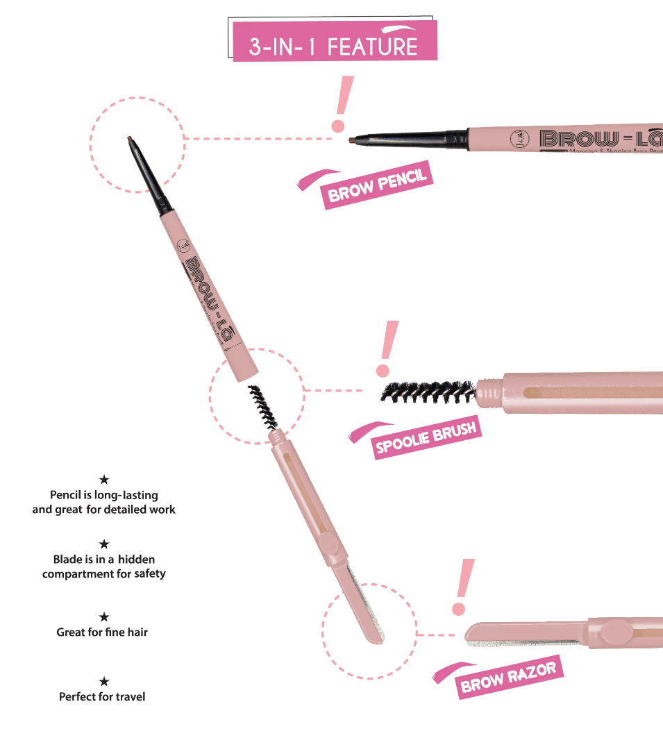 J.Cat Beauty Brow-La 3 In1 Mapping & Shaping Brow Pencil