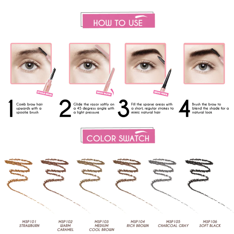 J.Cat Beauty Brow-La 3 In1 Mapping & Shaping Brow Pencil