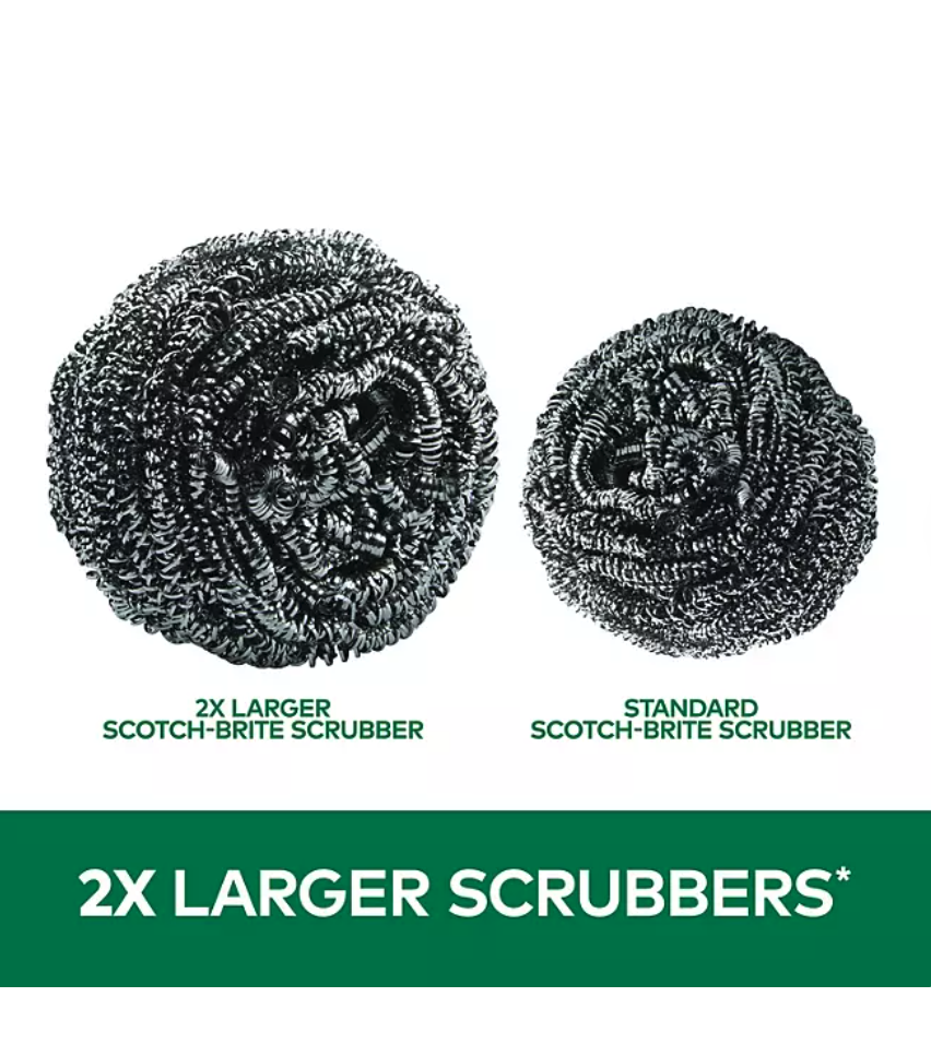 Scotch-Brite 2X Larger Stainless Steel Scrubbers