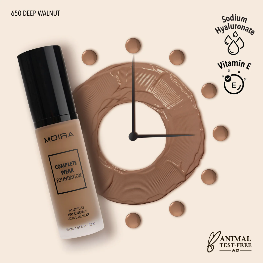 Moira Cosmetics Complete Wear Foundation - (650) Deep Walnut