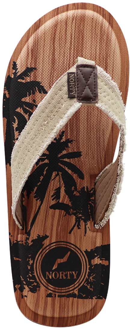 NORTY - Men's Memory Foam Footbed Sandals - Tan Canvas (13115)