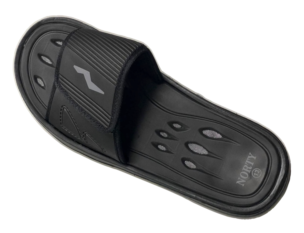 NORTY Young Men's Drainage Slide Sandal, (21006) Black