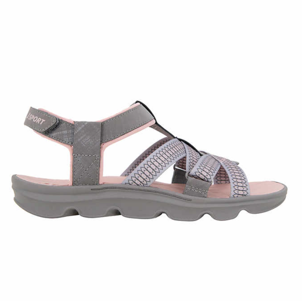 Jsport Ladies' Strap Sandal, Gray