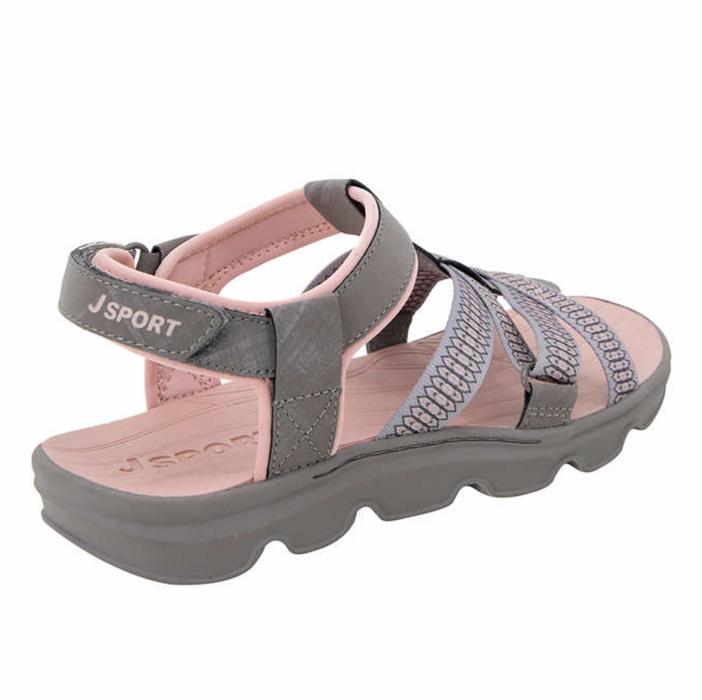 Jsport Ladies' Strap Sandal, Gray