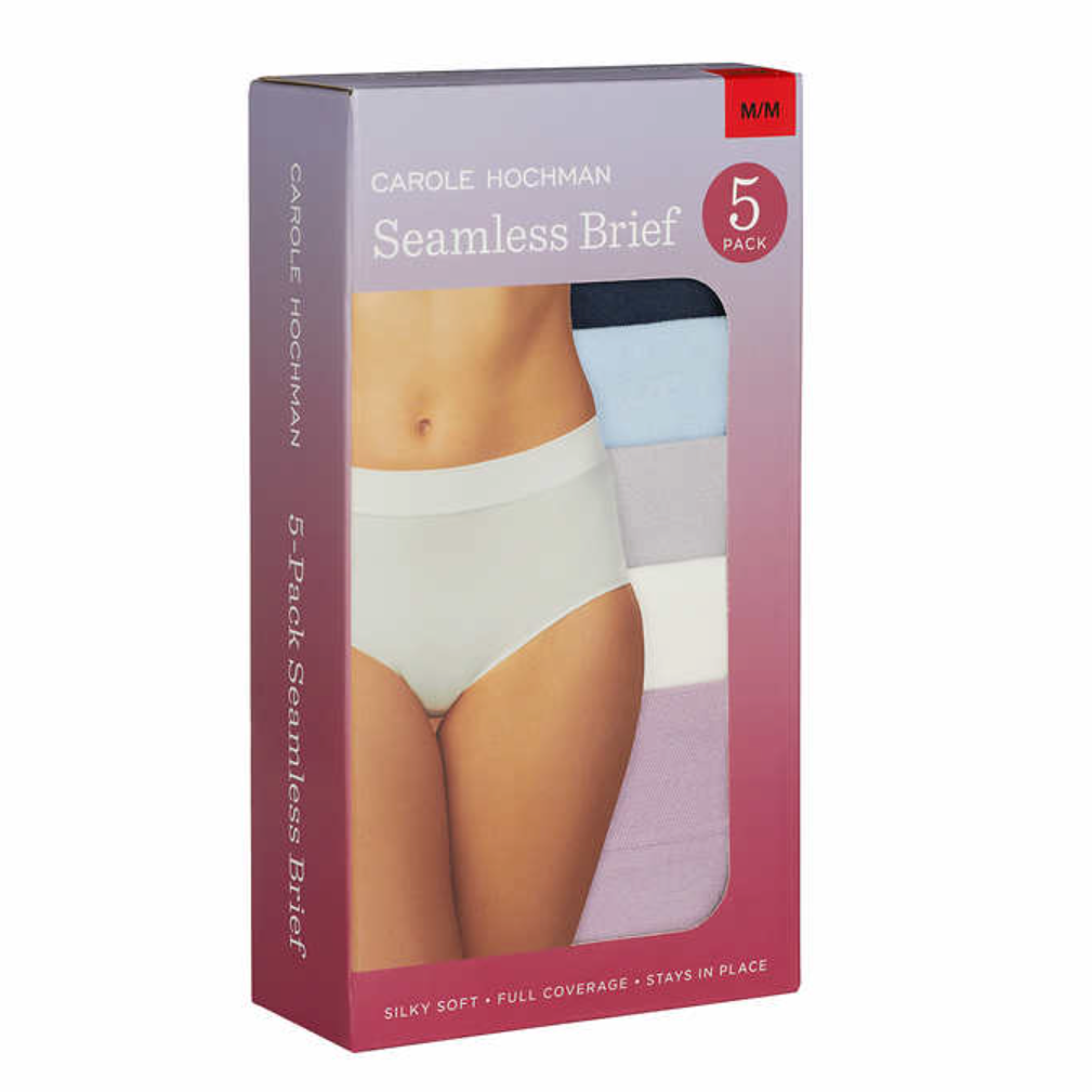 Carole Hochman Ladies' Seamless Brief, {5-pack} assorted colors