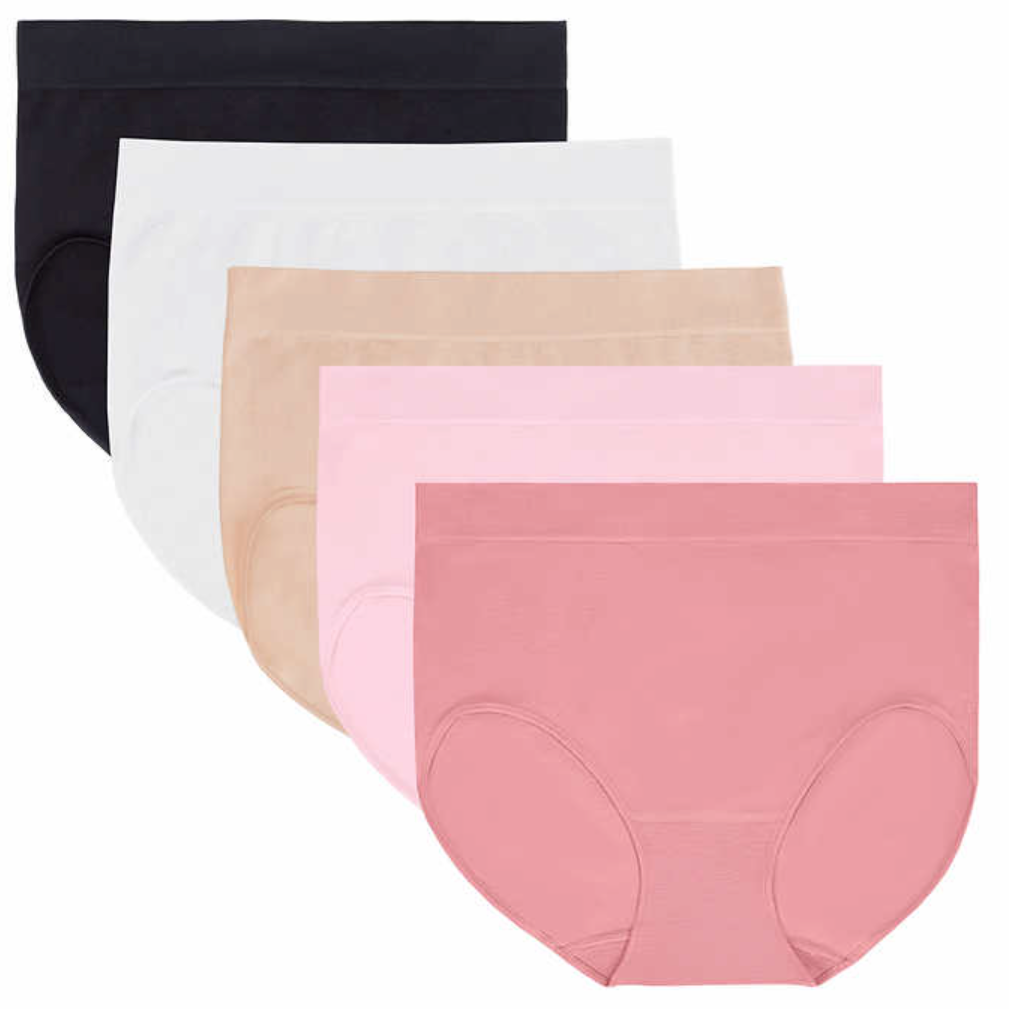 Carole Hochman Ladies' Seamless Brief, {5-pack} assorted colors
