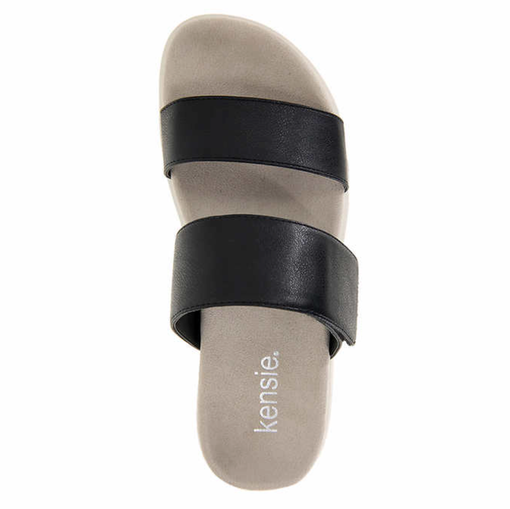 Kensie Ladies' Double Band Sandal, Black