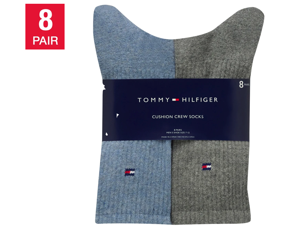 Tommy Hilfiger Men's Casual Crew Sock, Multi Color (8-Pair)