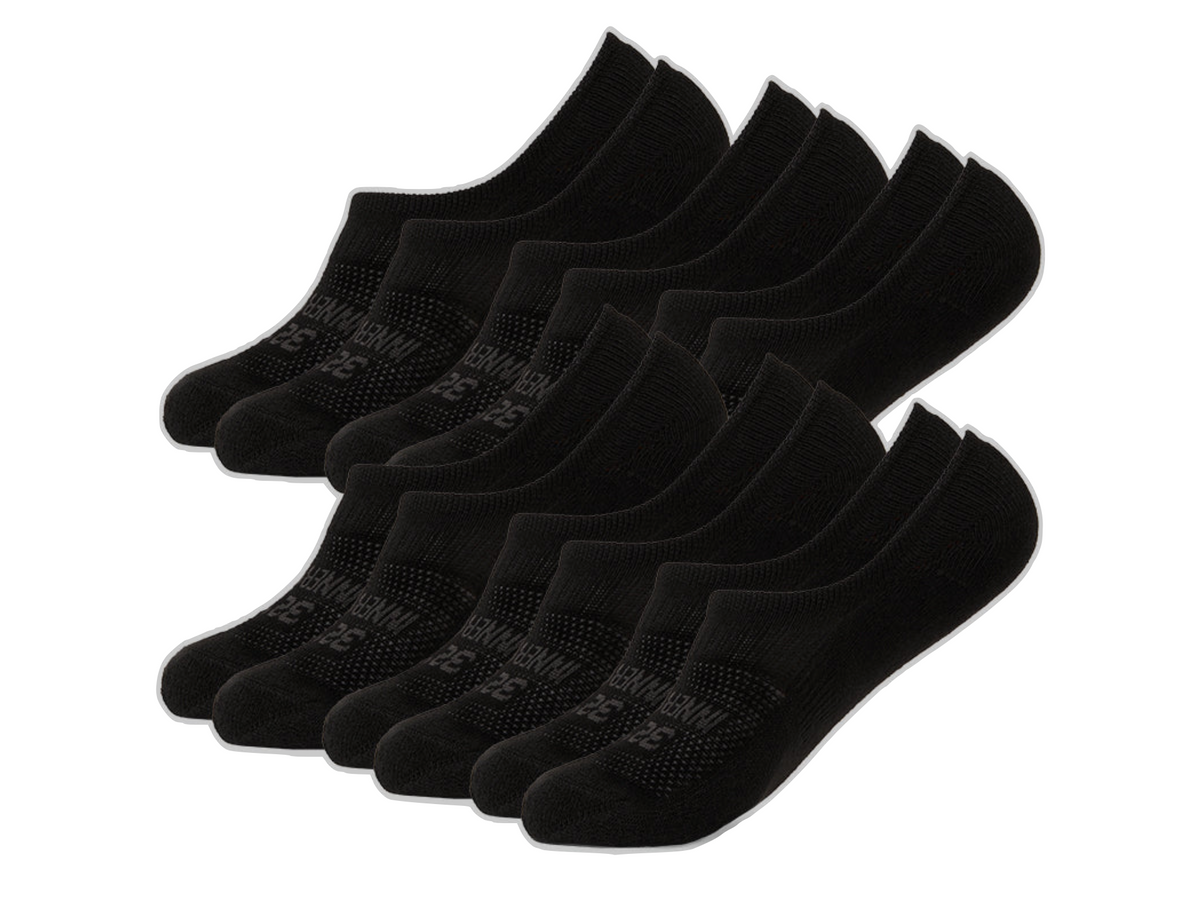 32 Degrees Women's Cool Comfort No-Show Socks, Black (6-Pack)
