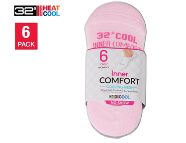 32 Degrees Women's Cool Comfort No-Show Socks, Assorted (6-Pack)
