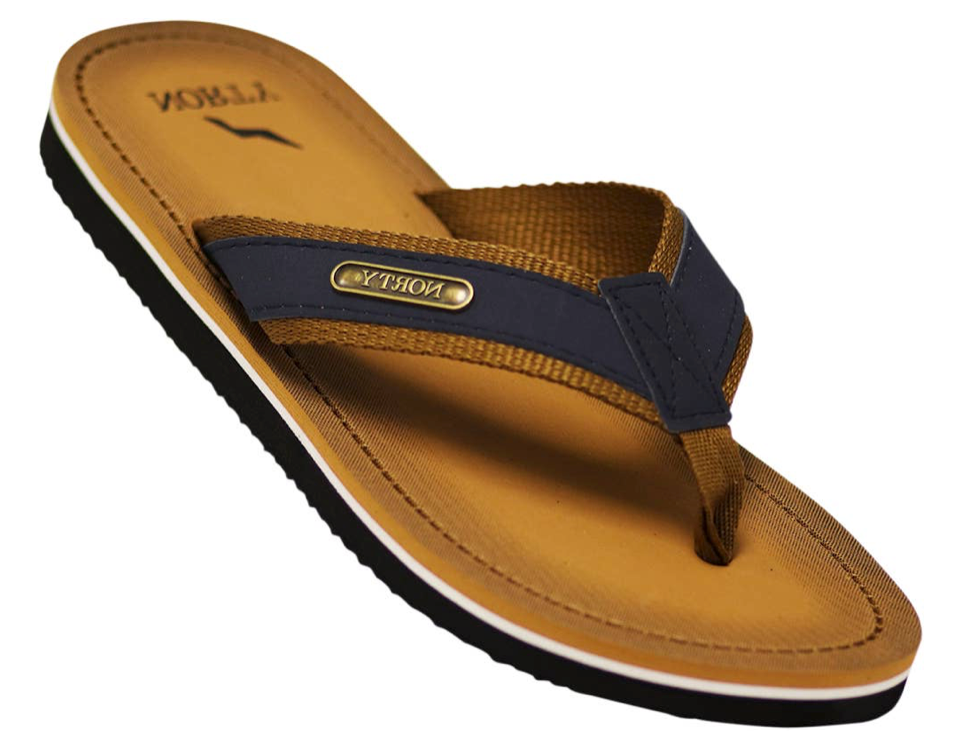 NORTY Men's Flip Flop Sandal - Navy Camel (11117)