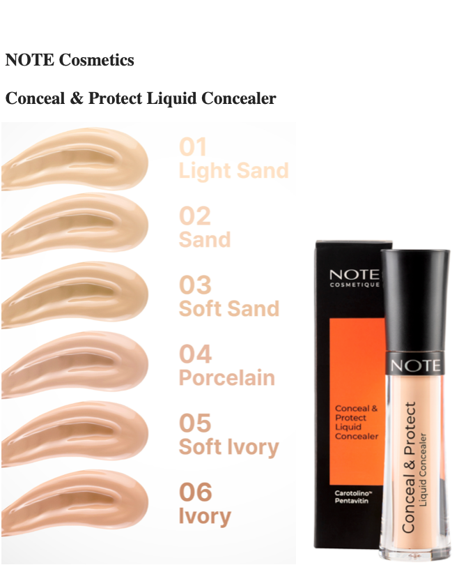 NOTE Cosmetics Conceal & Protect Liquid Concealer