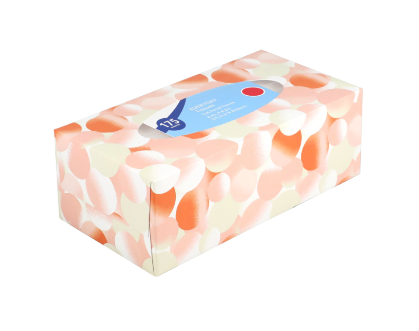 Everyday 2-Ply Facial Tissues, 175-ct. Box (2-Pack) Assorted