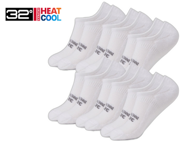32 Degrees Men's Cool Comfort Socks, No Show, White - (6-Pack)