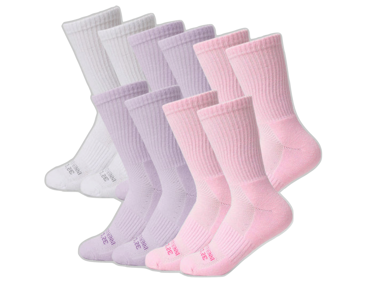 32 Degrees Women's Cool Comfort Crew Socks, Assorted Colors (5-Pack)