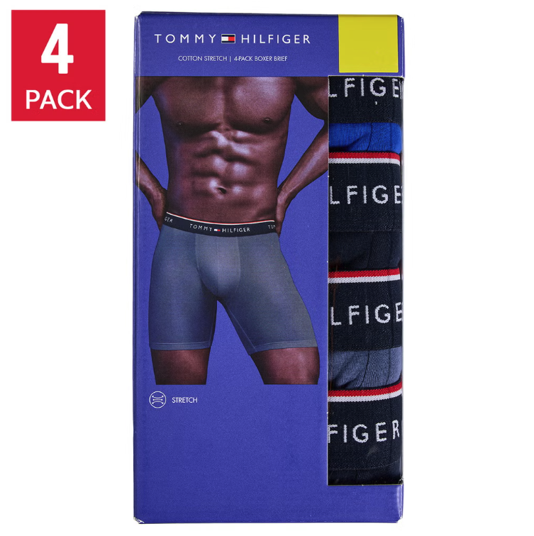 Tommy Hilfiger Men's Boxer Brief, (4-Pack)